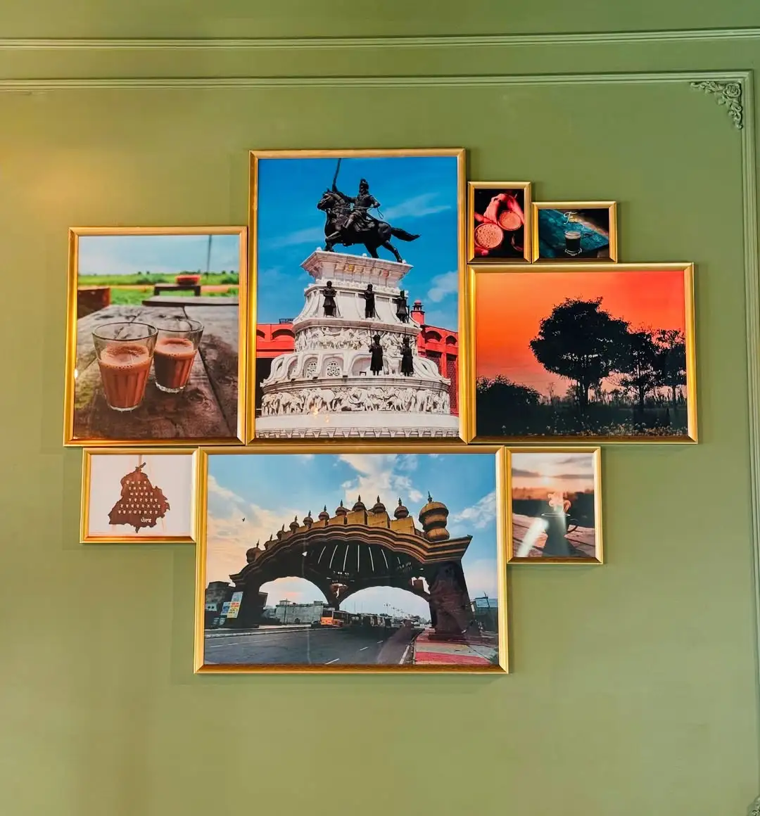 Framed Punjab photo wall inside Chai on 34, Edmonton's chai and coffee shop