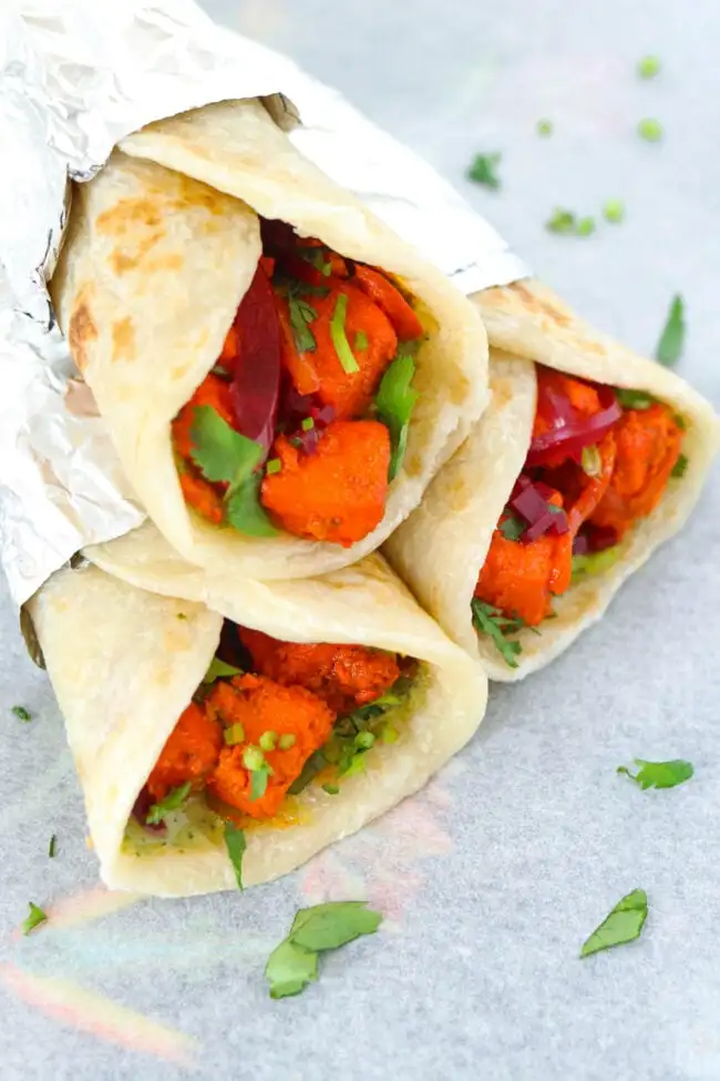 Delicious Paneer Tikka Kathi Roll at Chai on 34 in Edmonton, AB